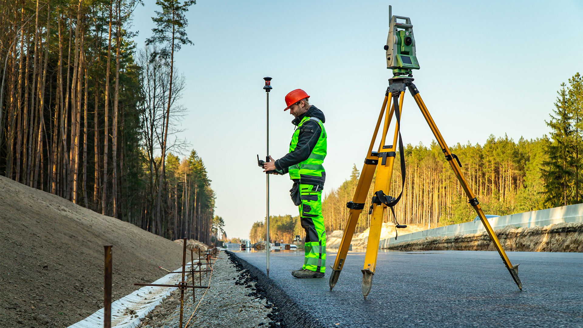 Land Surveyor on Road